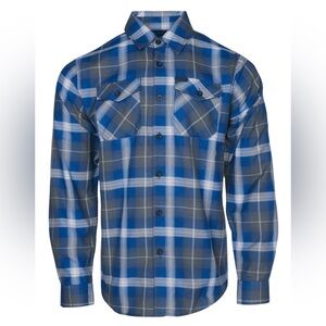 Dixxon damen ave blue plaid flannel button down long sleeve shirt 4X